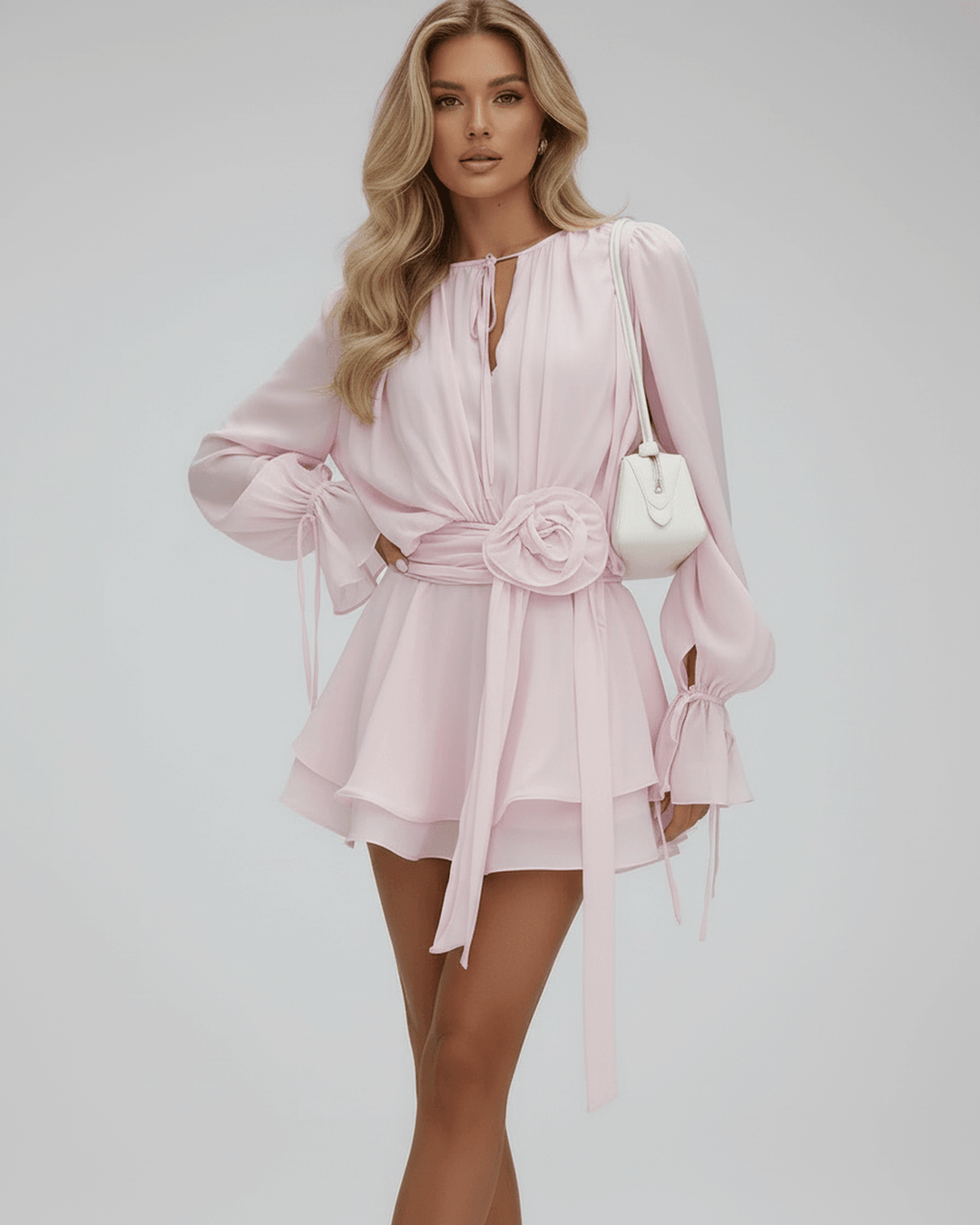 Clara | Robe Mini Fleur Élégance