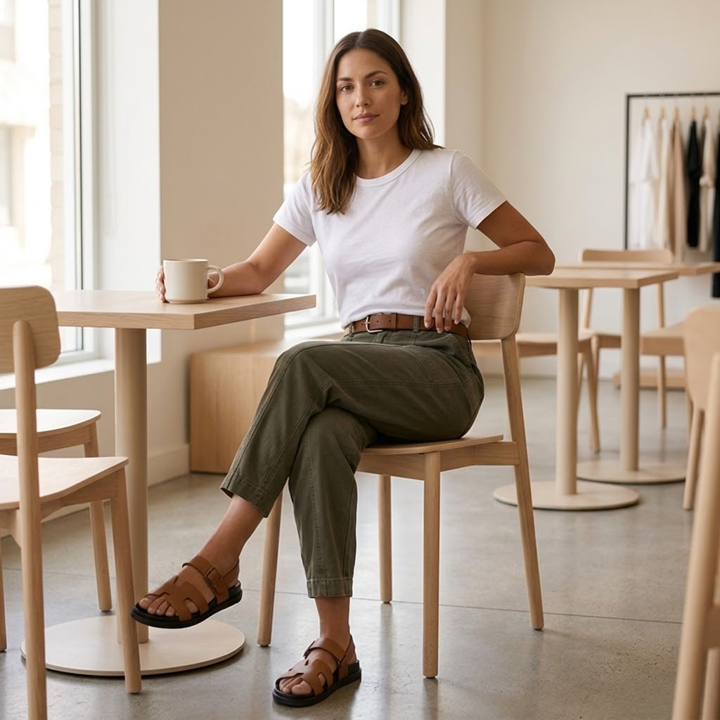 Pantalon utilitaire femme taille haute à poches, kaki chaud