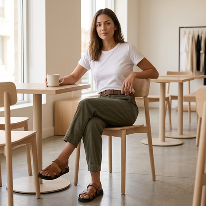 Pantalon utilitaire femme taille haute à poches, kaki chaud