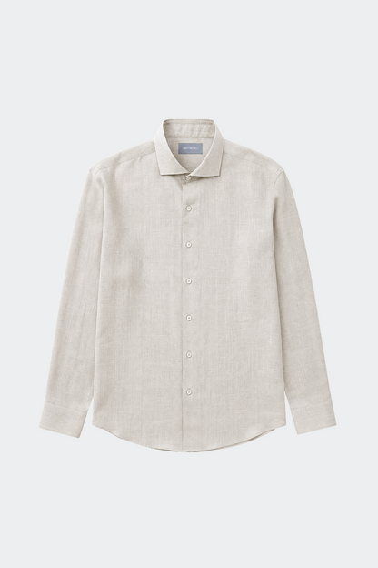 Chemise en lin décontractée col italien pour homme