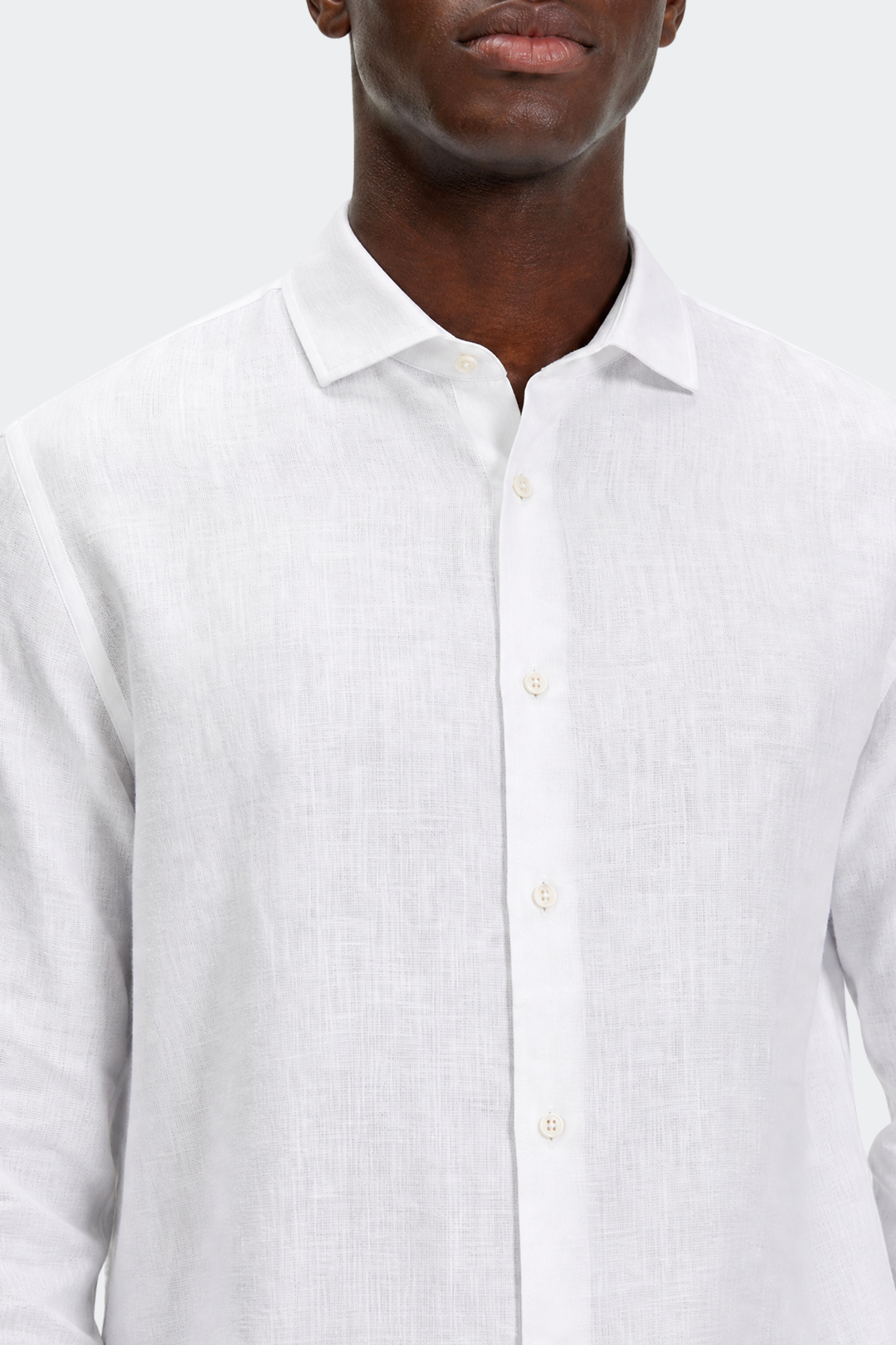 Chemise en lin décontractée col italien pour homme