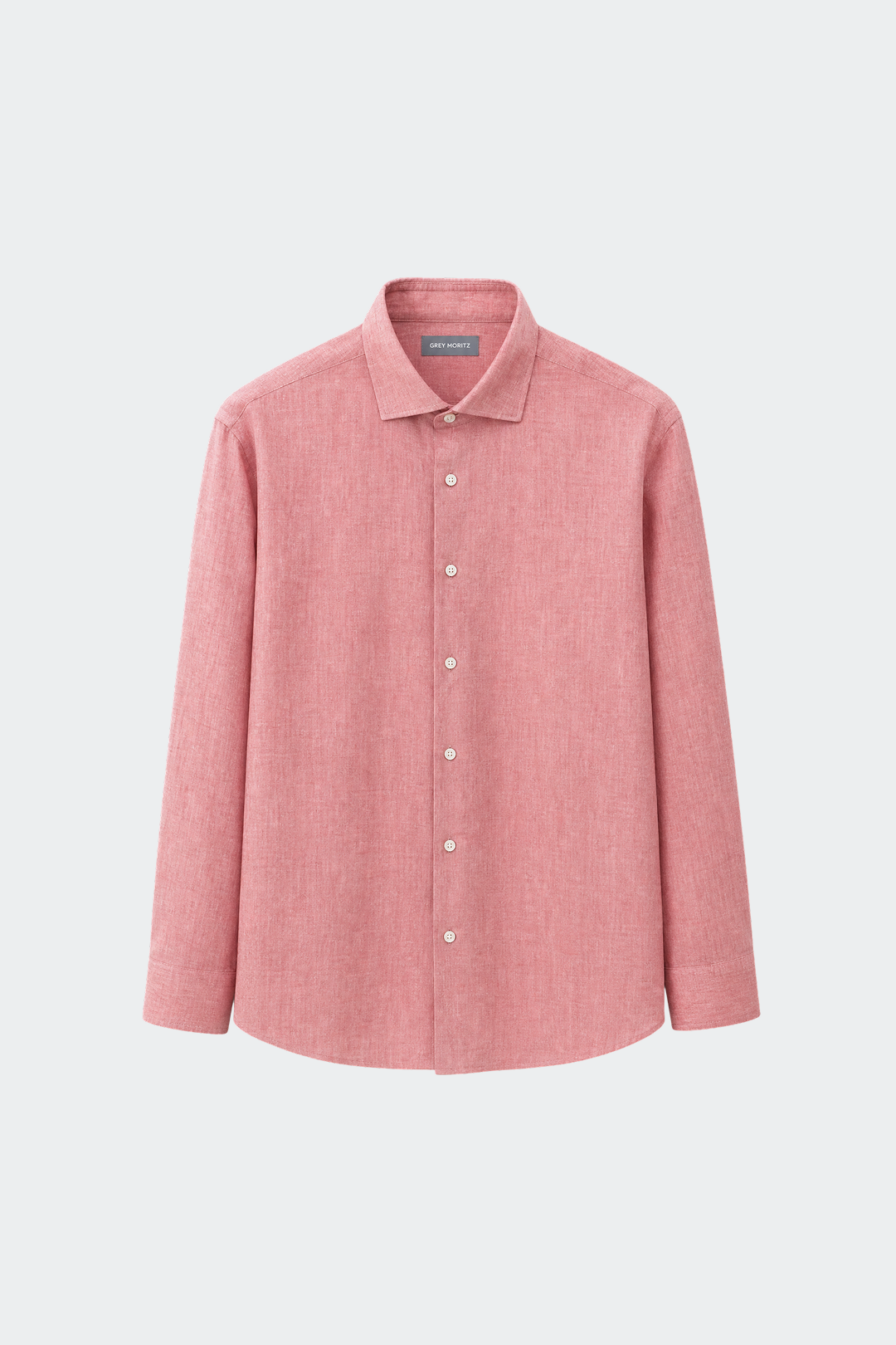 Chemise en lin décontractée col italien pour homme