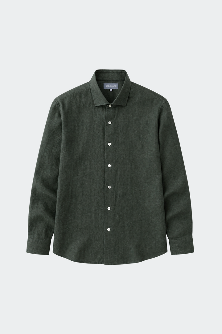 Gaspard | Chemise Lin Décontractée Col Italien