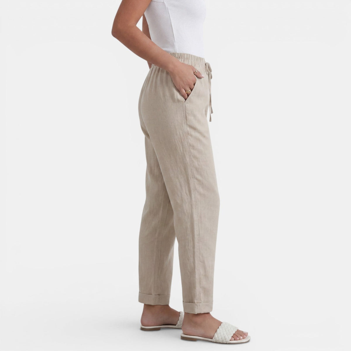 Luce | Pantalon lin femme taille haute