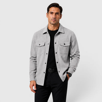 Surchemise homme à manches longues - gris clair