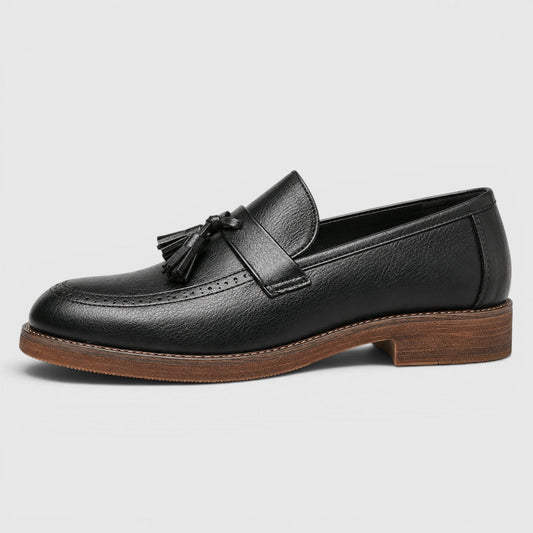 Mocassins homme en cuir à pampilles