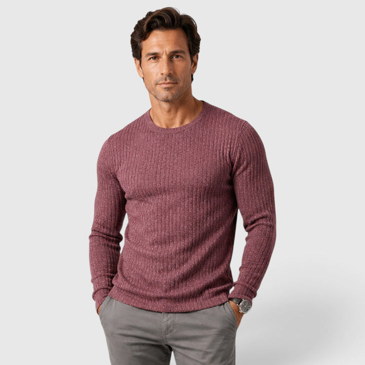 Bastien | Pull Homme Col Rond en Maille Côtelée