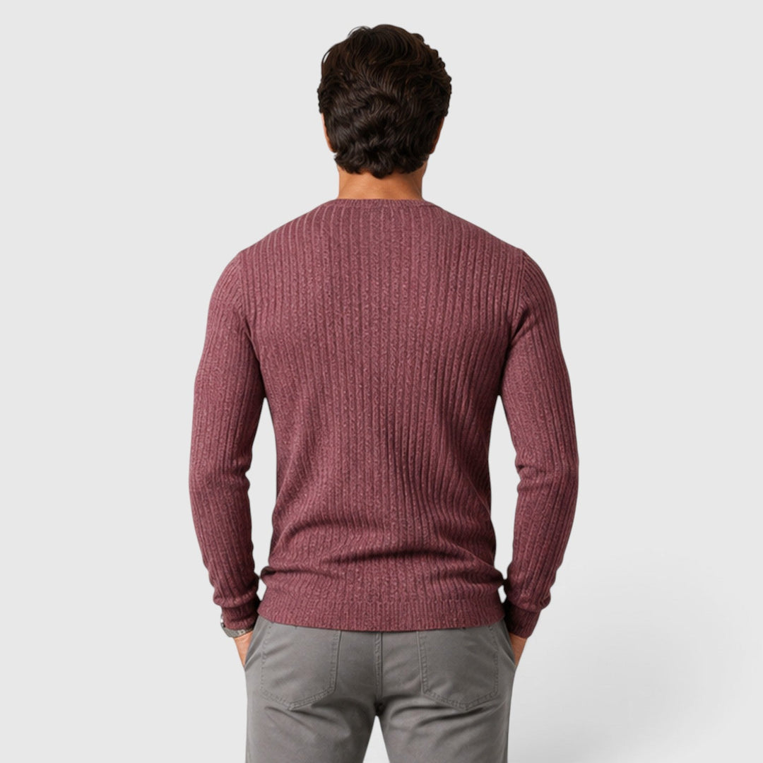 Bastien | Pull Homme Col Rond en Maille Côtelée