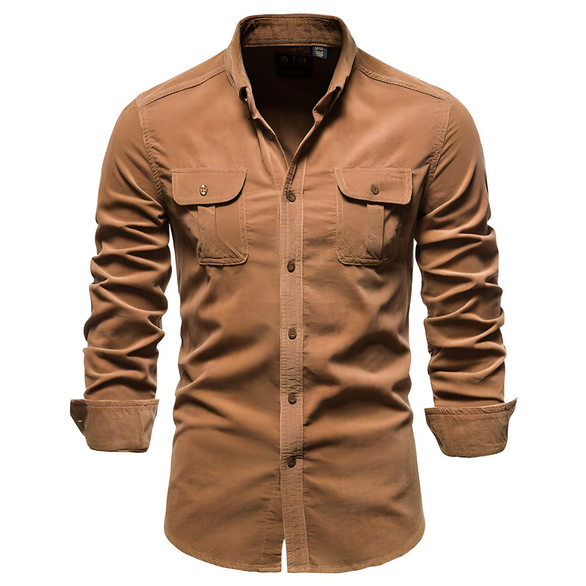 Chemise homme à manches longues et double poches