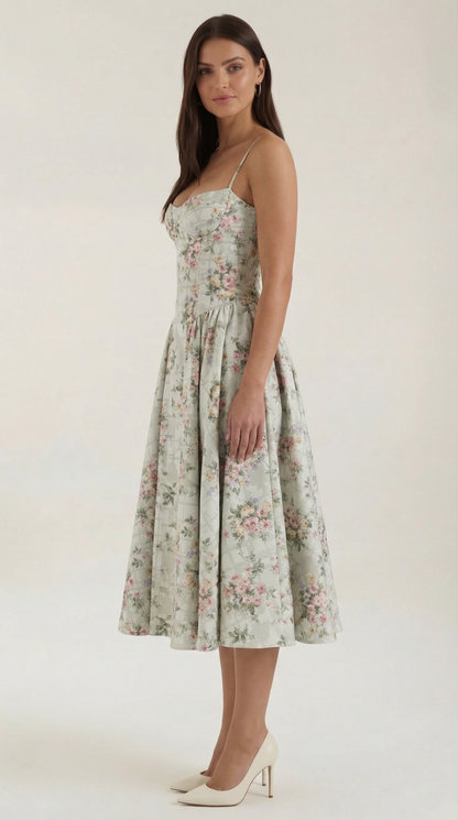 Isolde | Robe midi femme élégante style corset