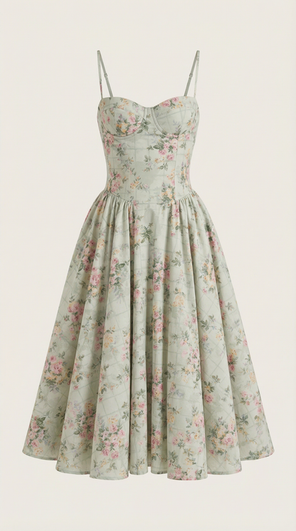 Isolde | Robe midi femme élégante style corset