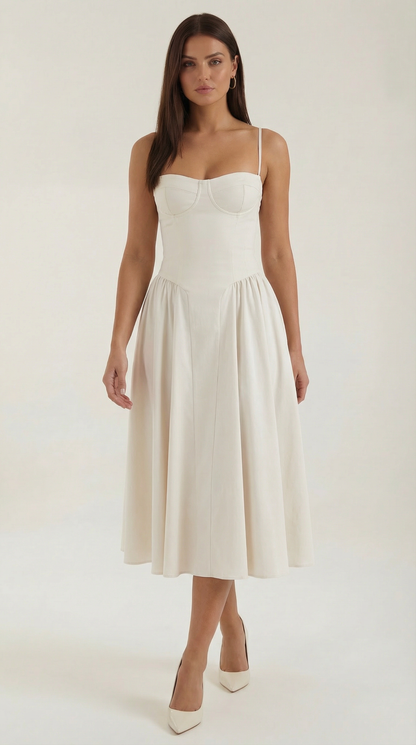 Isolde | Robe midi femme élégante style corset