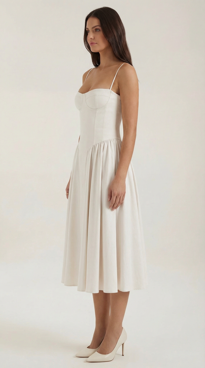 Isolde | Robe midi femme élégante style corset