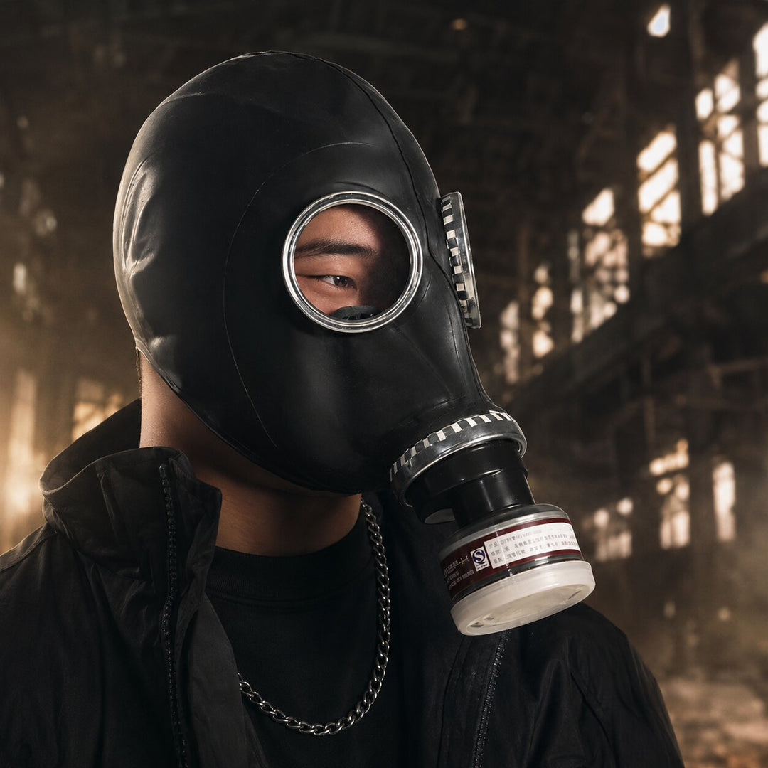 Creux | Masque à gaz noir pour Halloween