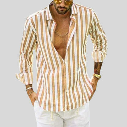 Chemise rayée pour homme - jaune