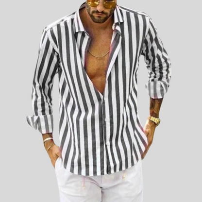 Chemise rayée pour homme - gris