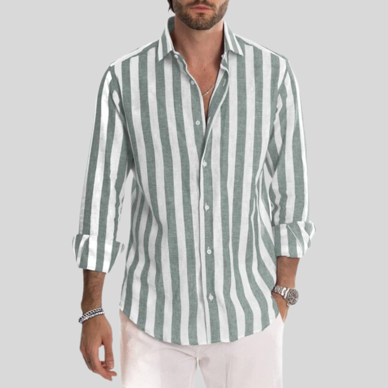 Chemise rayée pour homme - vert