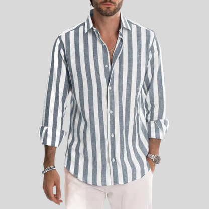 Chemise rayée pour homme - bleu clair