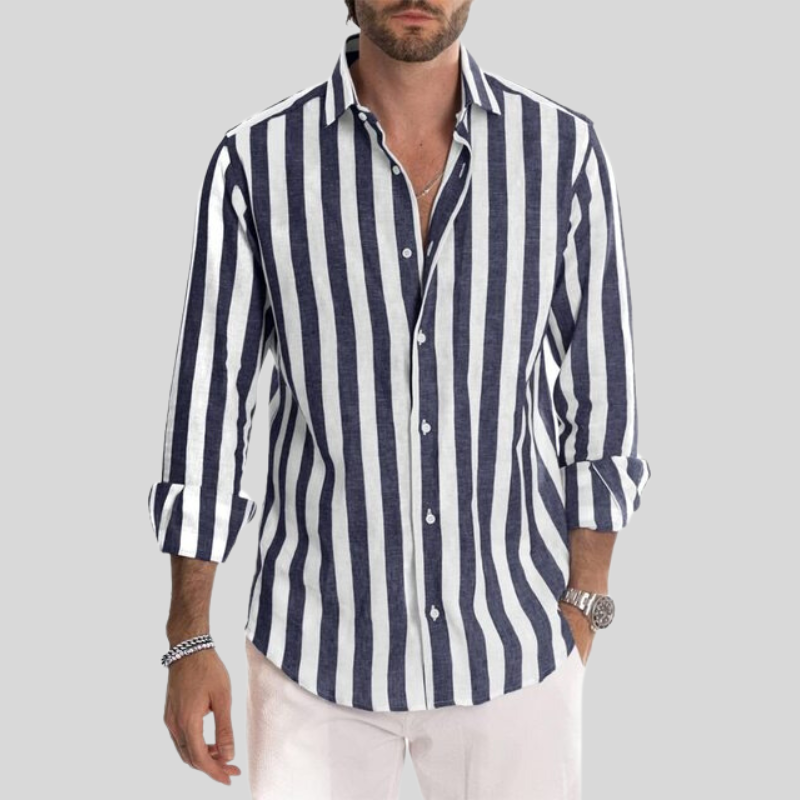 Chemise rayée pour homme - bleu marine