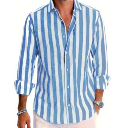 Chemise rayée pour homme - bleu