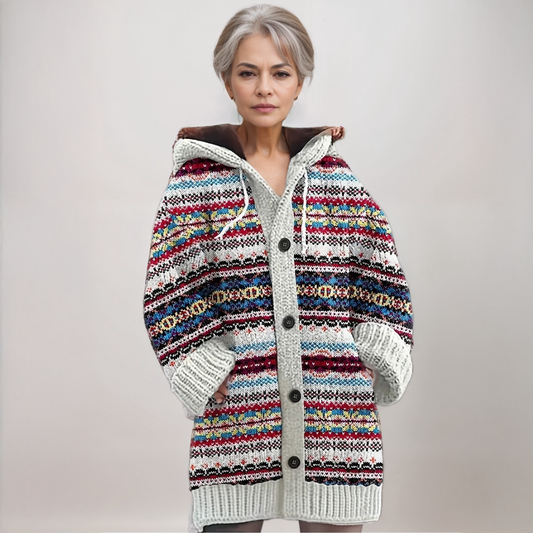 Cardigan à motifs nordiques pour femme - multicolore