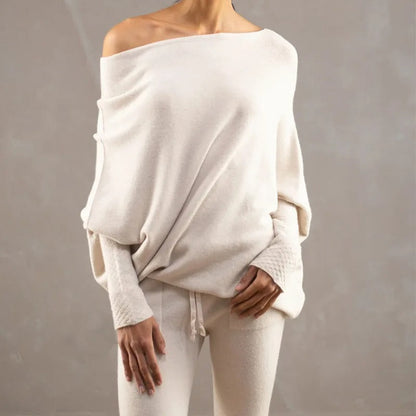 Pull femme à coupe asymétrique