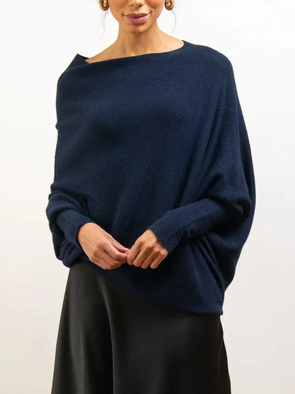 Pull femme à coupe asymétrique