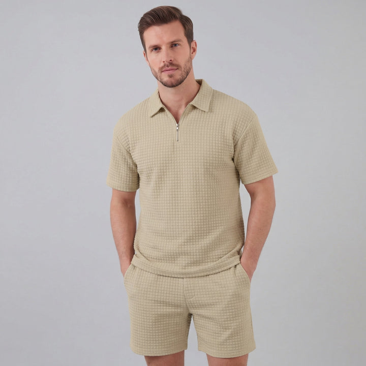 Mathieu | Ensemble Homme Été Polo Demi-Zip