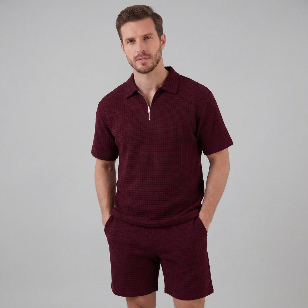 Mathieu | Ensemble Homme Été Polo Demi-Zip