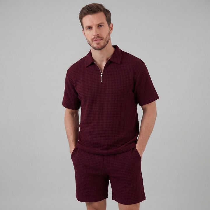 Mathieu | Ensemble Homme Été Polo Demi-Zip