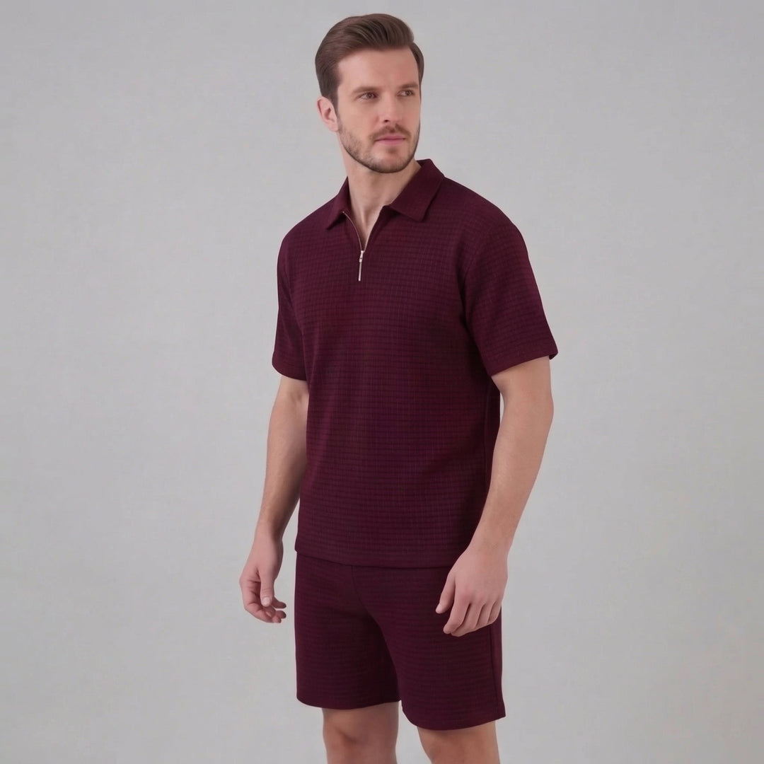Mathieu | Ensemble Homme Été Polo Demi-Zip