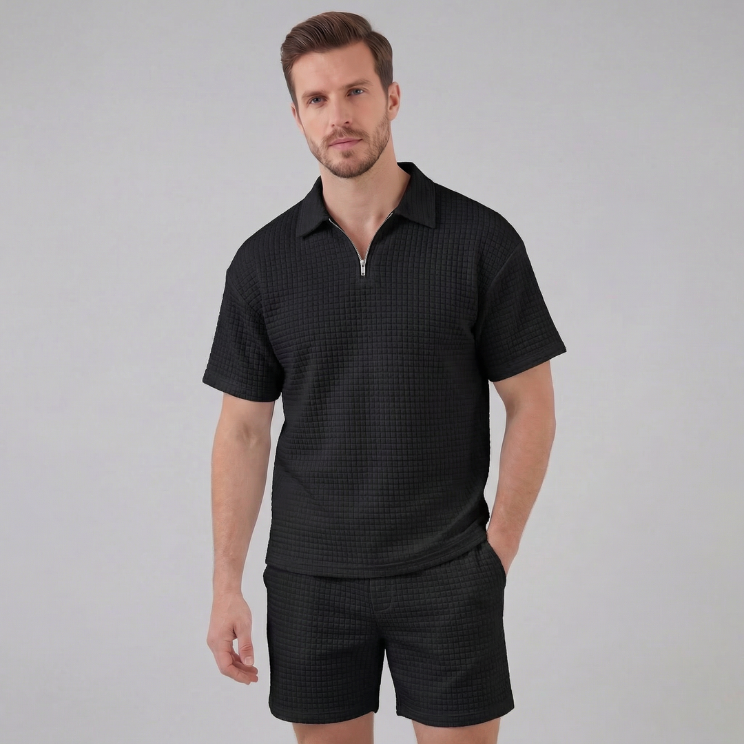 Mathieu | Ensemble Homme Été Polo Demi-Zip