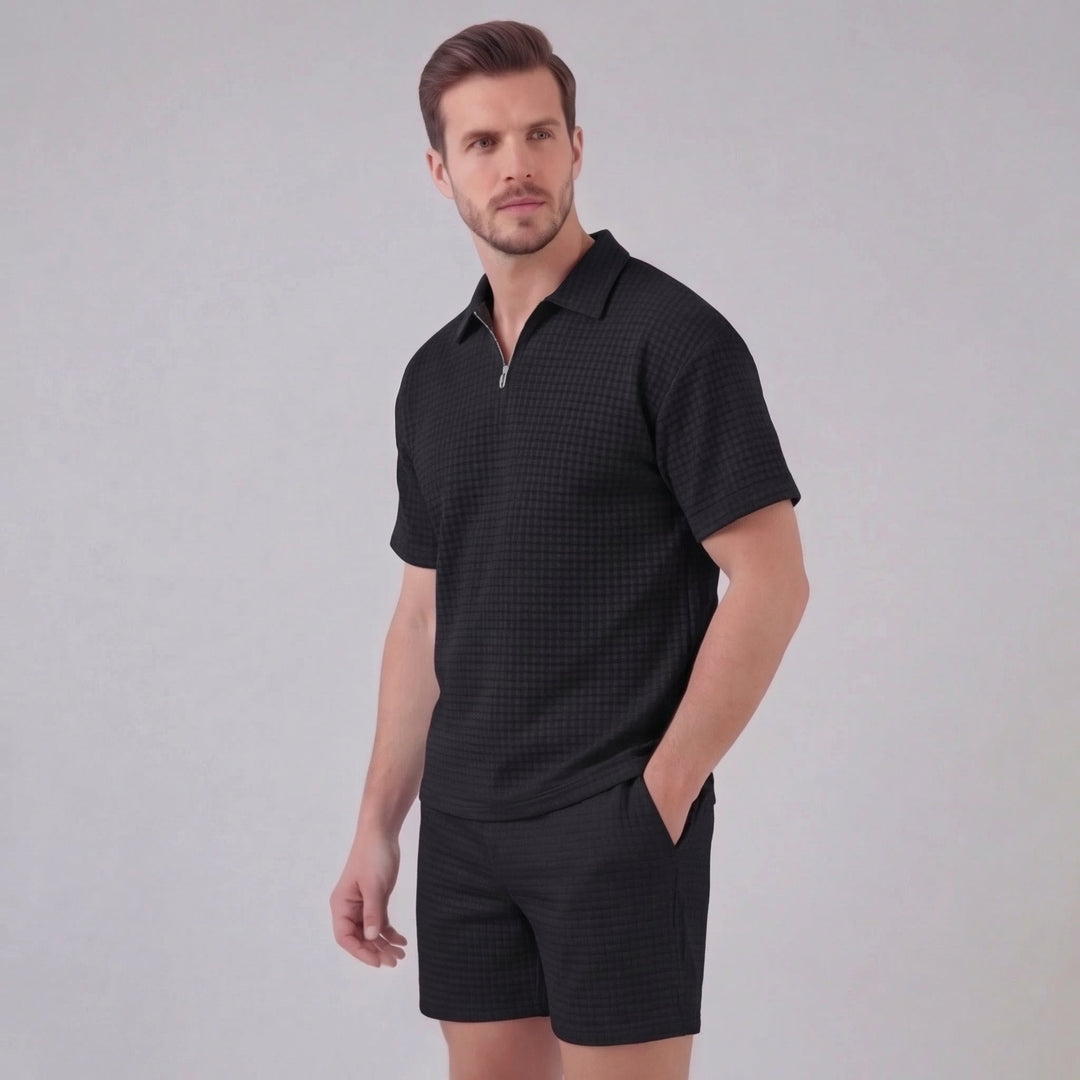 Mathieu | Ensemble Homme Été Polo Demi-Zip