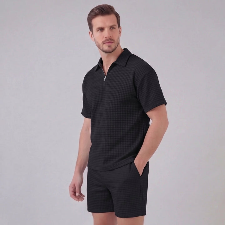 Mathieu | Ensemble Homme Été Polo Demi-Zip