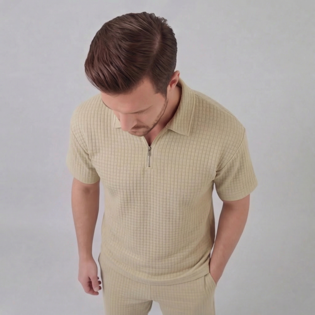 Mathieu | Ensemble Homme Été Polo Demi-Zip