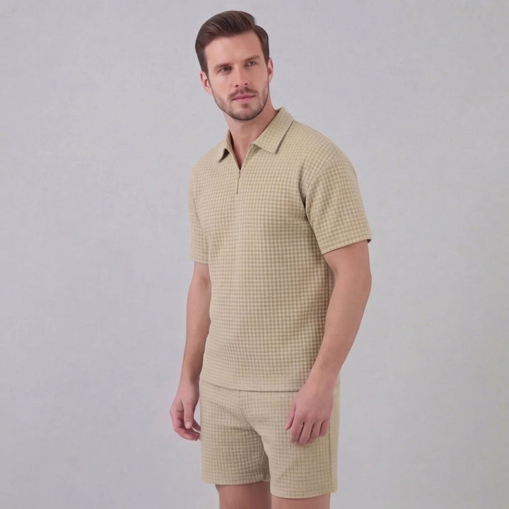 Mathieu | Ensemble Homme Été Polo Demi-Zip