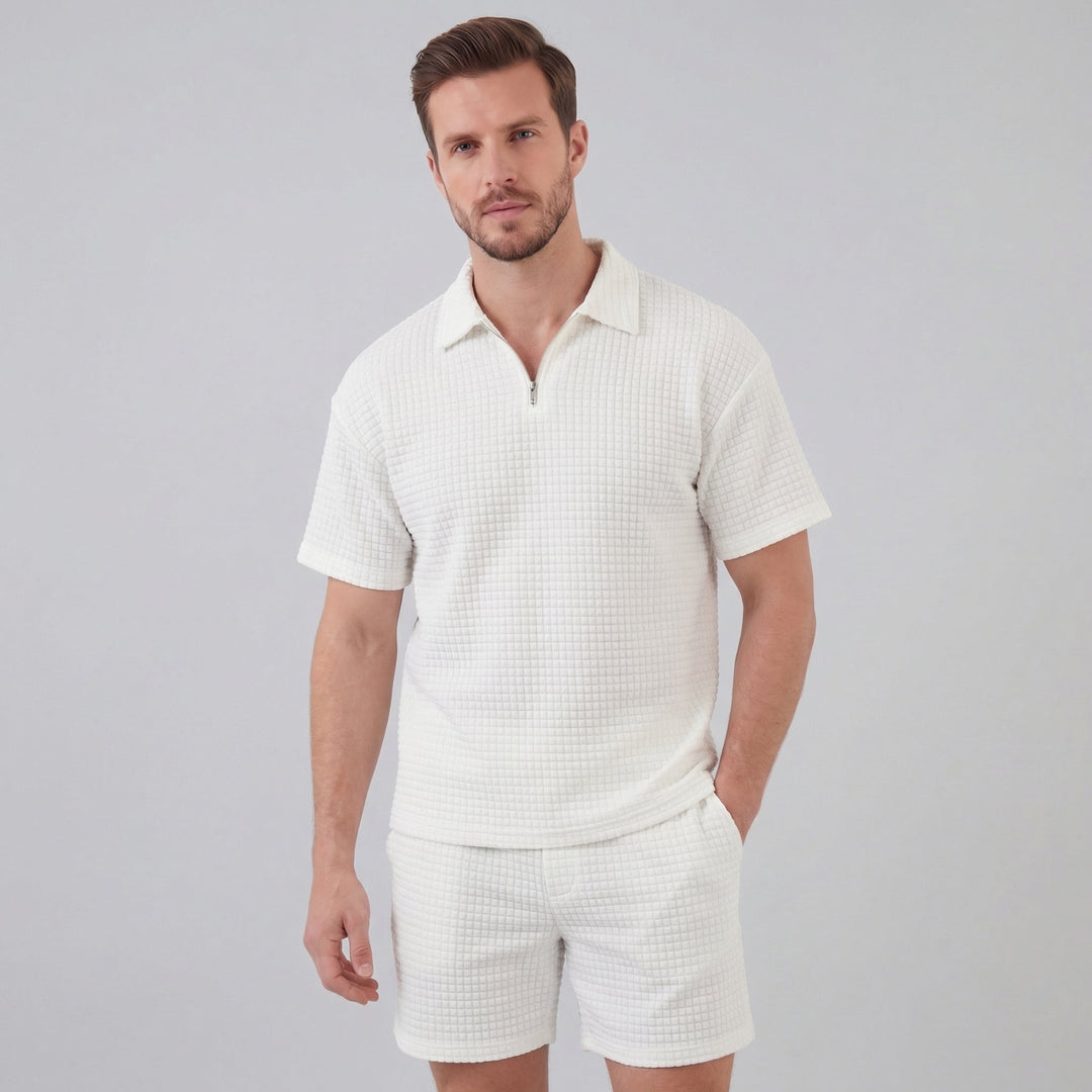 Mathieu | Ensemble Homme Été Polo Demi-Zip