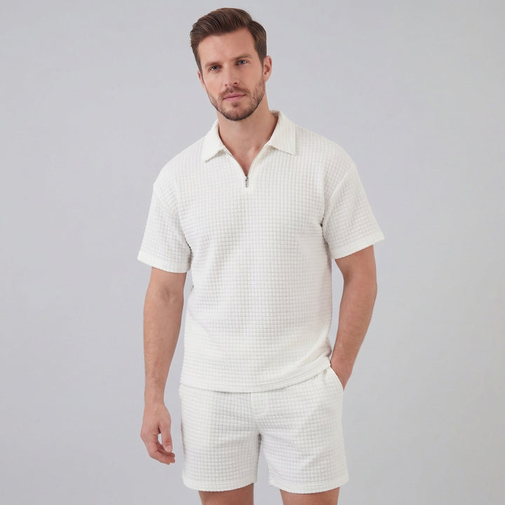Mathieu | Ensemble Homme Été Polo Demi-Zip